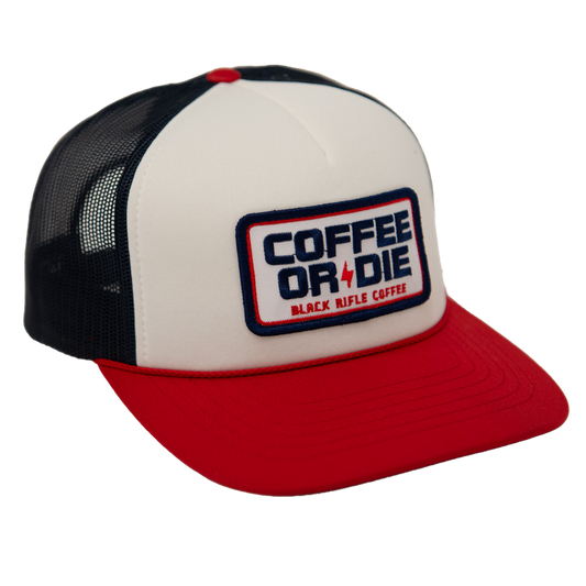 Coffee or Die RWB Foam Trucker Hat