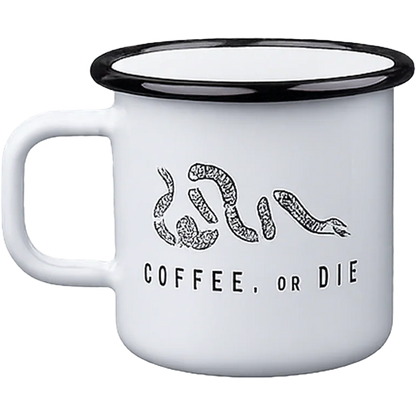 Coffee or Die Enamel Mug